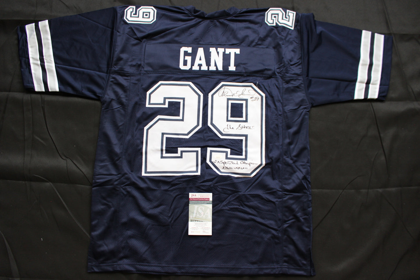 KENNETH KENNY GANT DALLAS COWBOYS SIGNED ROAD JERSEY 3XL w/INSCs JSA COA