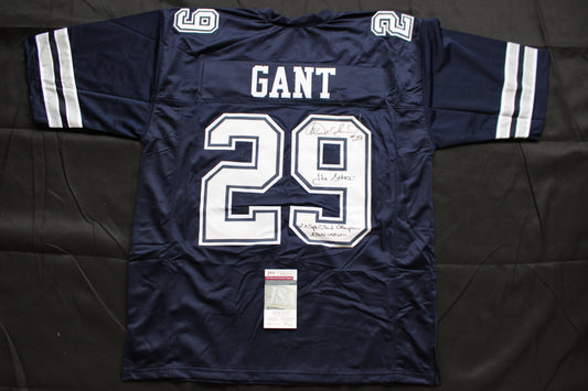 KENNETH KENNY GANT DALLAS COWBOYS SIGNED ROAD JERSEY 3XL w/INSCs JSA COA