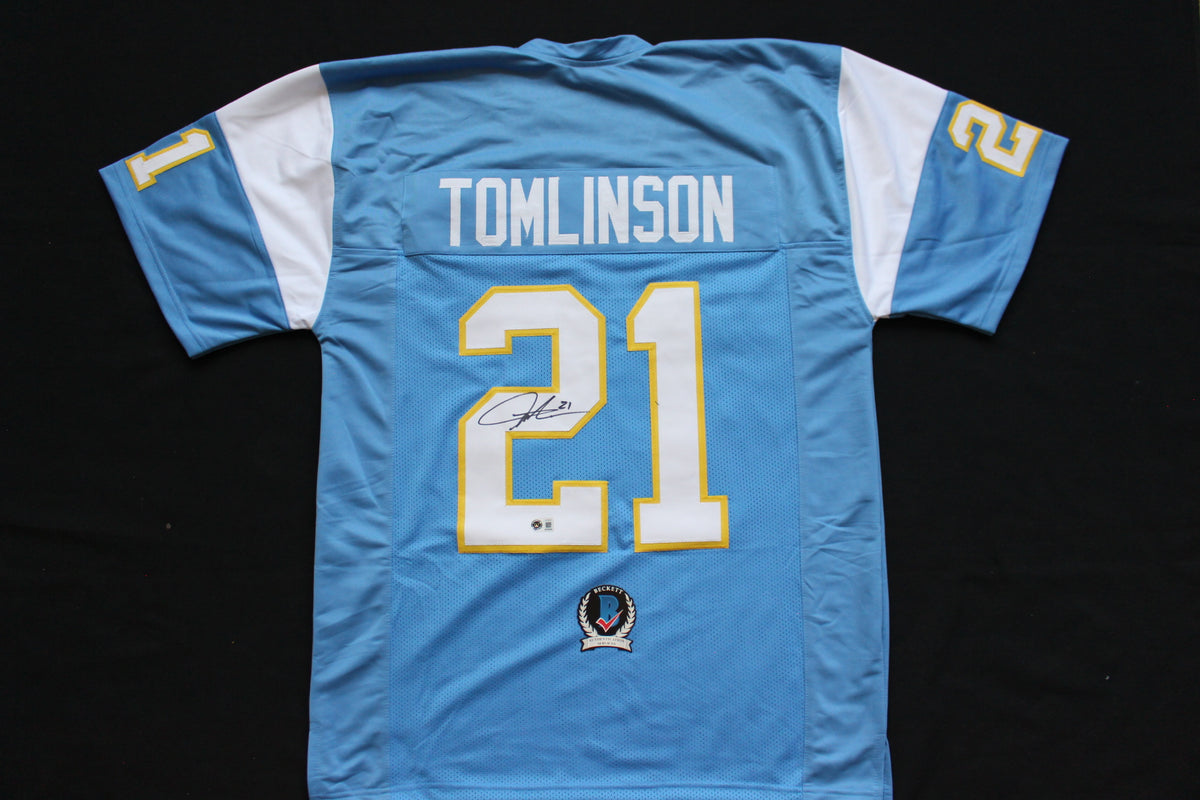 LaDAINIAN TOMLINSON CHARGERS SIGNED Powder JERSEY TCU BAS
