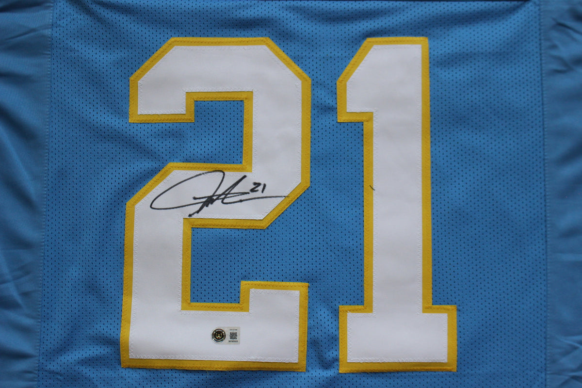 LaDAINIAN TOMLINSON CHARGERS SIGNED Powder JERSEY TCU BAS