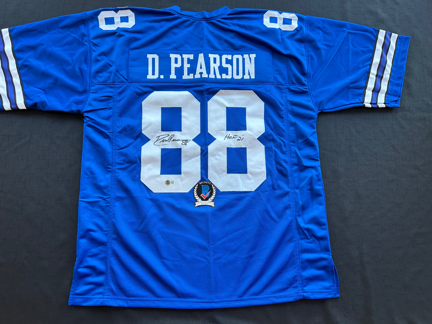 DREW PEARSON DALLAS COWBOYS SIGNED TB JERSEY w/HOF 21 INSCRIPTION 3XL BAS