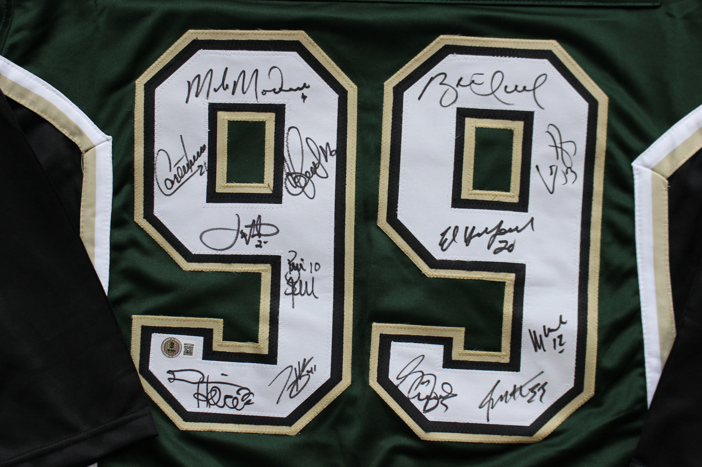 DALLAS STARS TEAMS SIGNED 99 CHAMPS JERSEY Mike Modano Hull Belfour Hatcher BAS