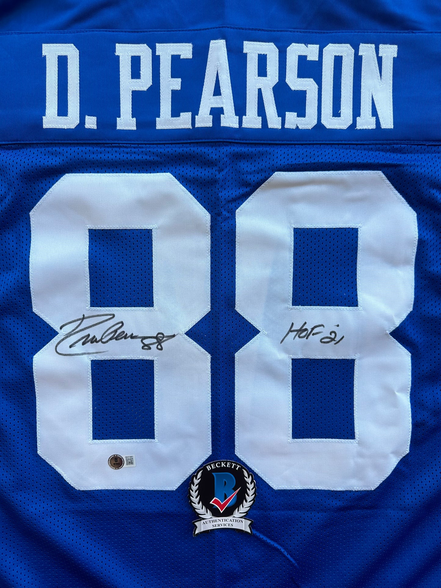 DREW PEARSON DALLAS COWBOYS SIGNED TB JERSEY w/HOF 21 INSCRIPTION 3XL BAS