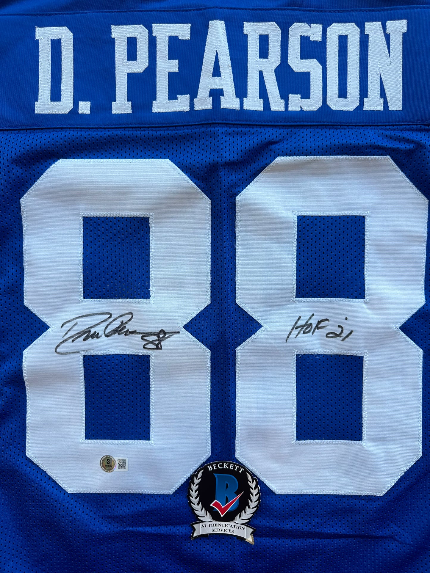DREW PEARSON DALLAS COWBOYS SIGNED TB JERSEY w/HOF 21 INSCRIPTION 3XL BAS