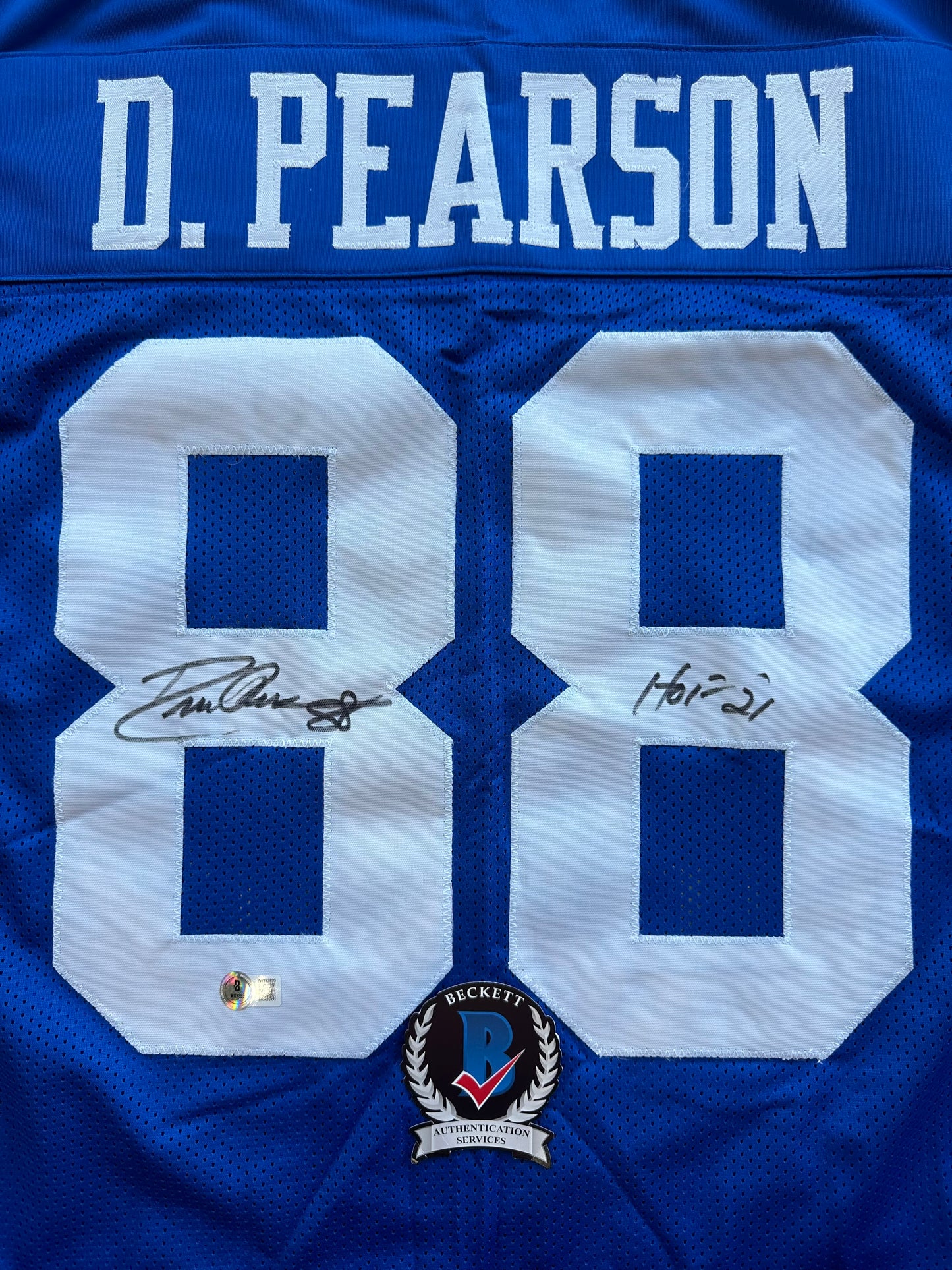DREW PEARSON DALLAS COWBOYS SIGNED TB JERSEY w/HOF 21 INSCRIPTION 3XL BAS