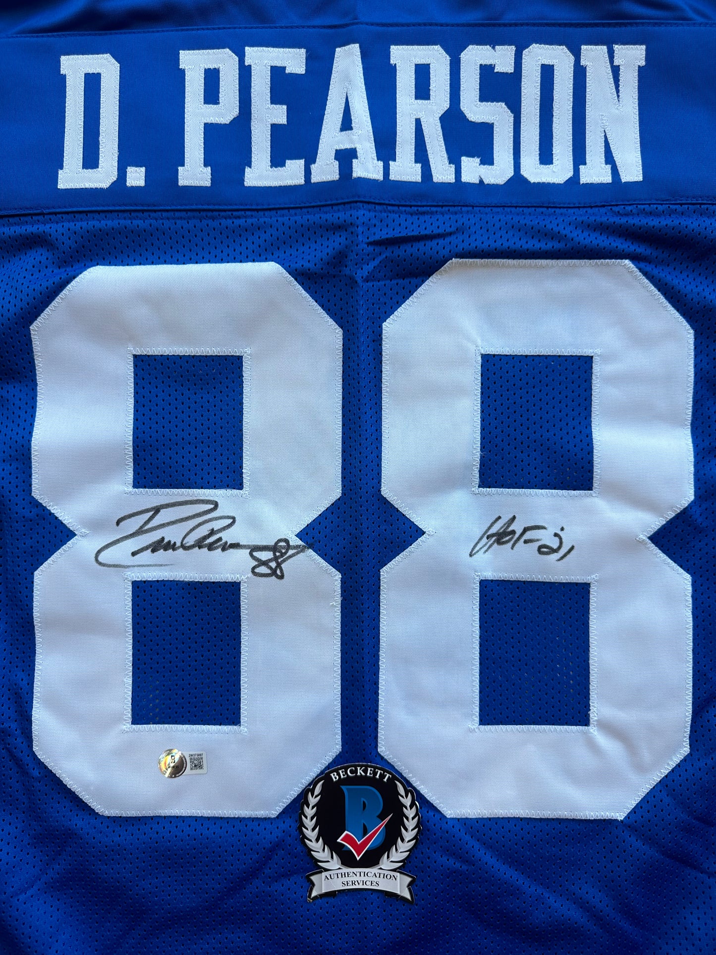 DREW PEARSON DALLAS COWBOYS SIGNED TB JERSEY w/HOF 21 INSCRIPTION 3XL BAS