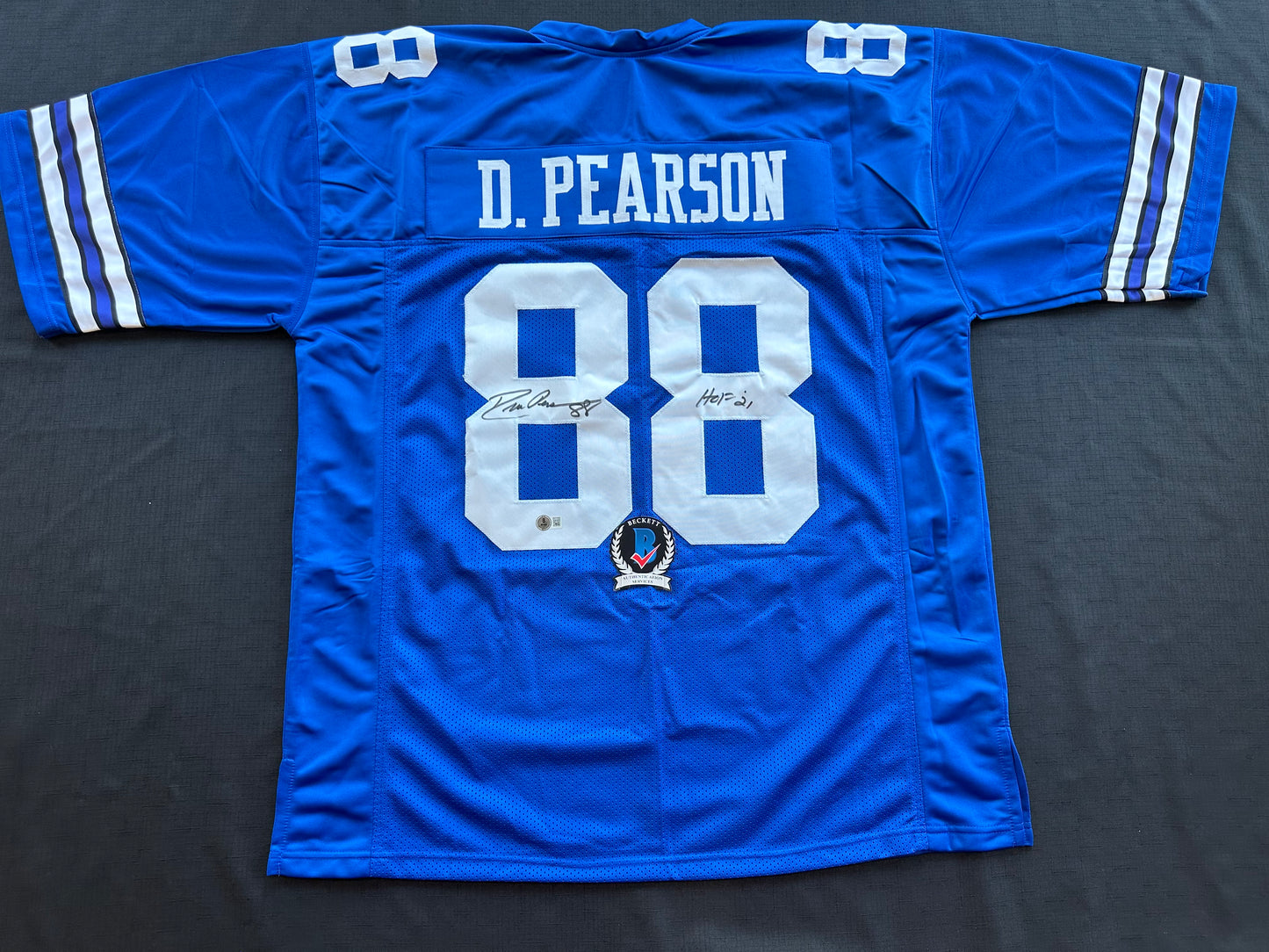 DREW PEARSON DALLAS COWBOYS SIGNED TB JERSEY w/HOF 21 INSCRIPTION 3XL BAS