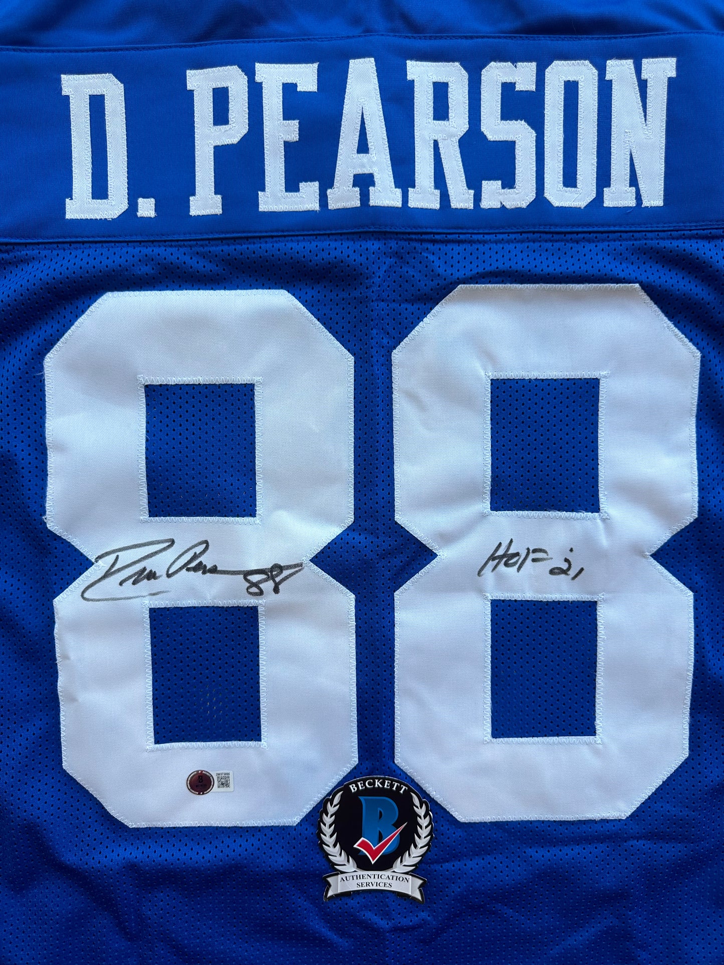 DREW PEARSON DALLAS COWBOYS SIGNED TB JERSEY w/HOF 21 INSCRIPTION 3XL BAS