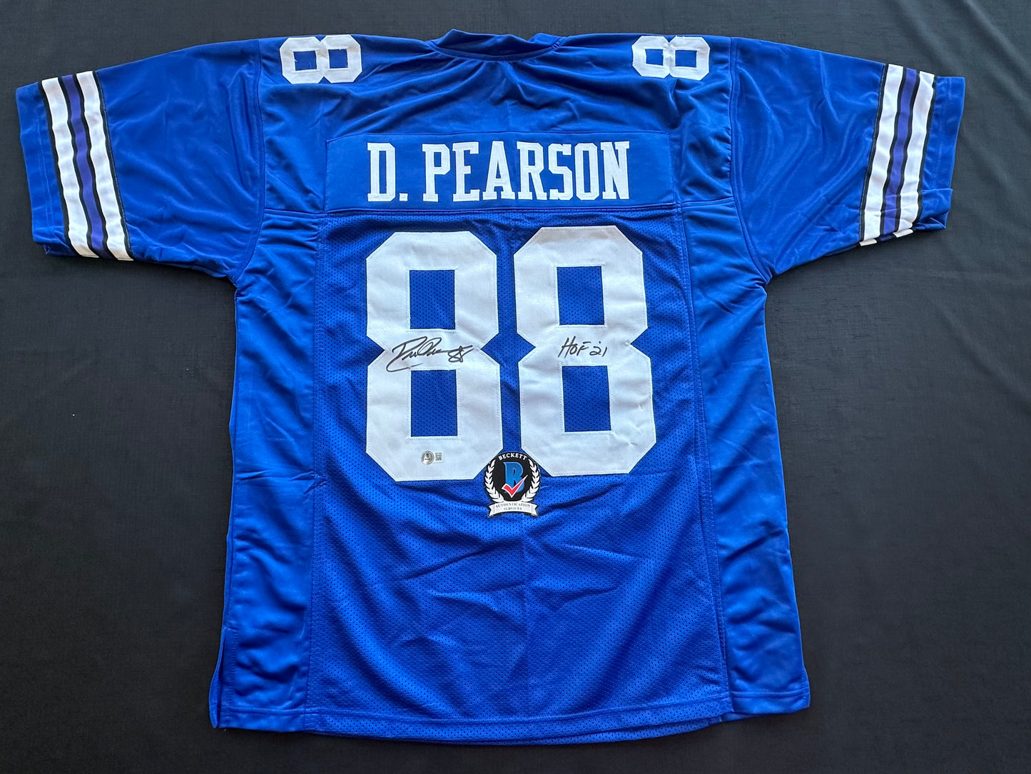 DREW PEARSON DALLAS COWBOYS SIGNED TB JERSEY w/HOF 21 INSCRIPTION 2XL BAS