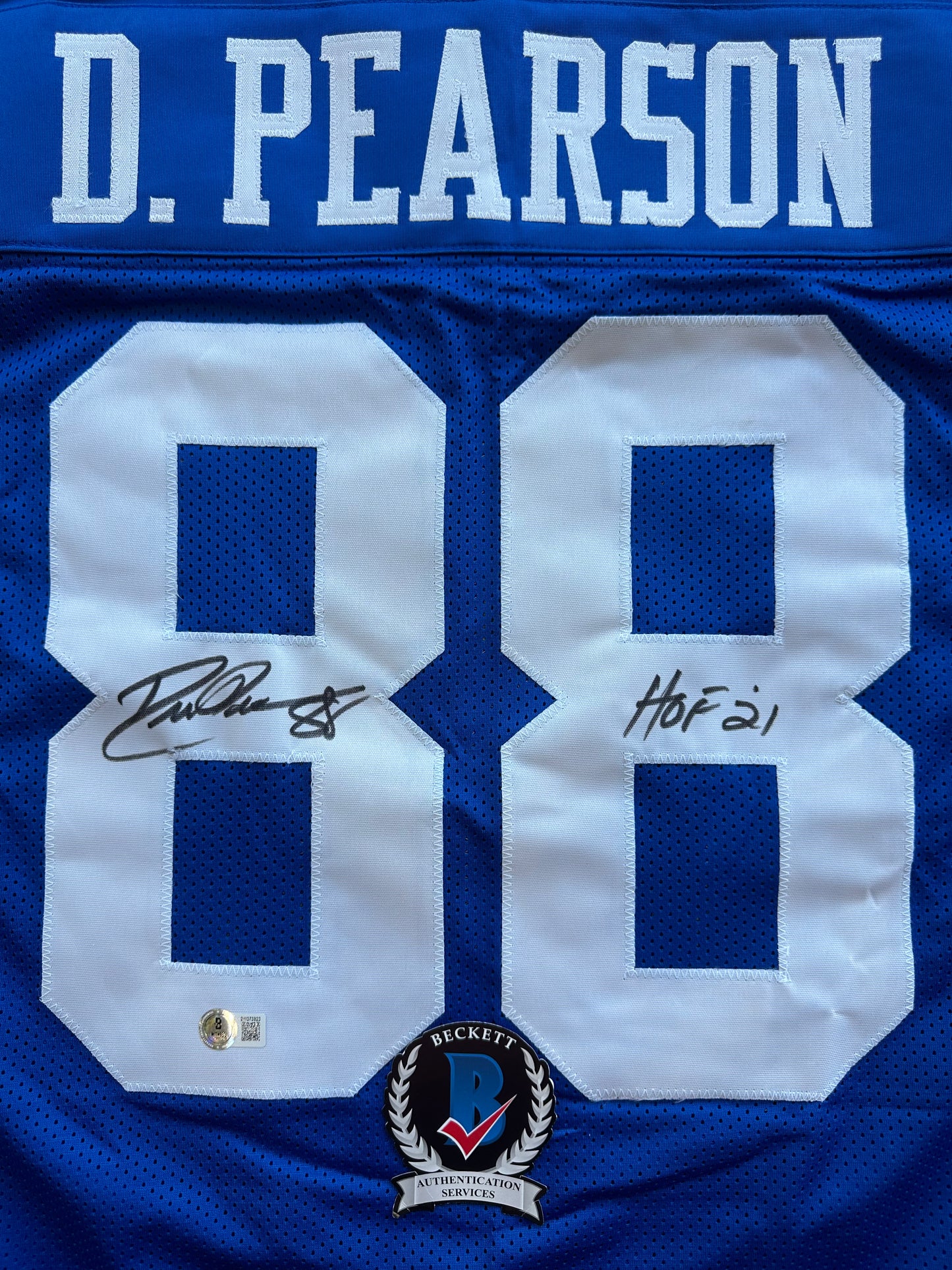 DREW PEARSON DALLAS COWBOYS SIGNED TB JERSEY w/HOF 21 INSCRIPTION 2XL BAS