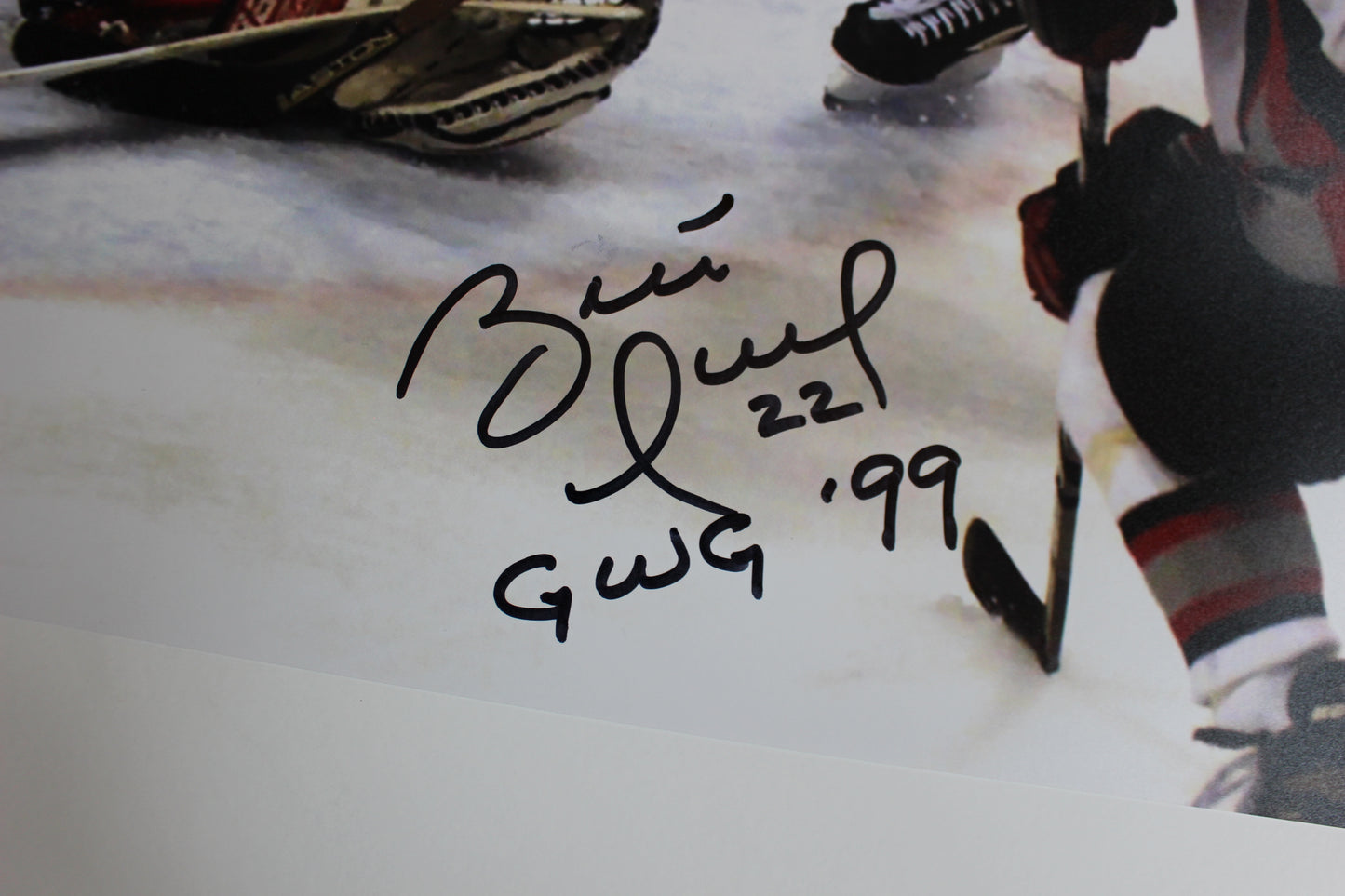 BRETT HULL DALLAS STARS SIGNED 16x20 w/GWG 99 Stanley Cup Champs BAS COA
