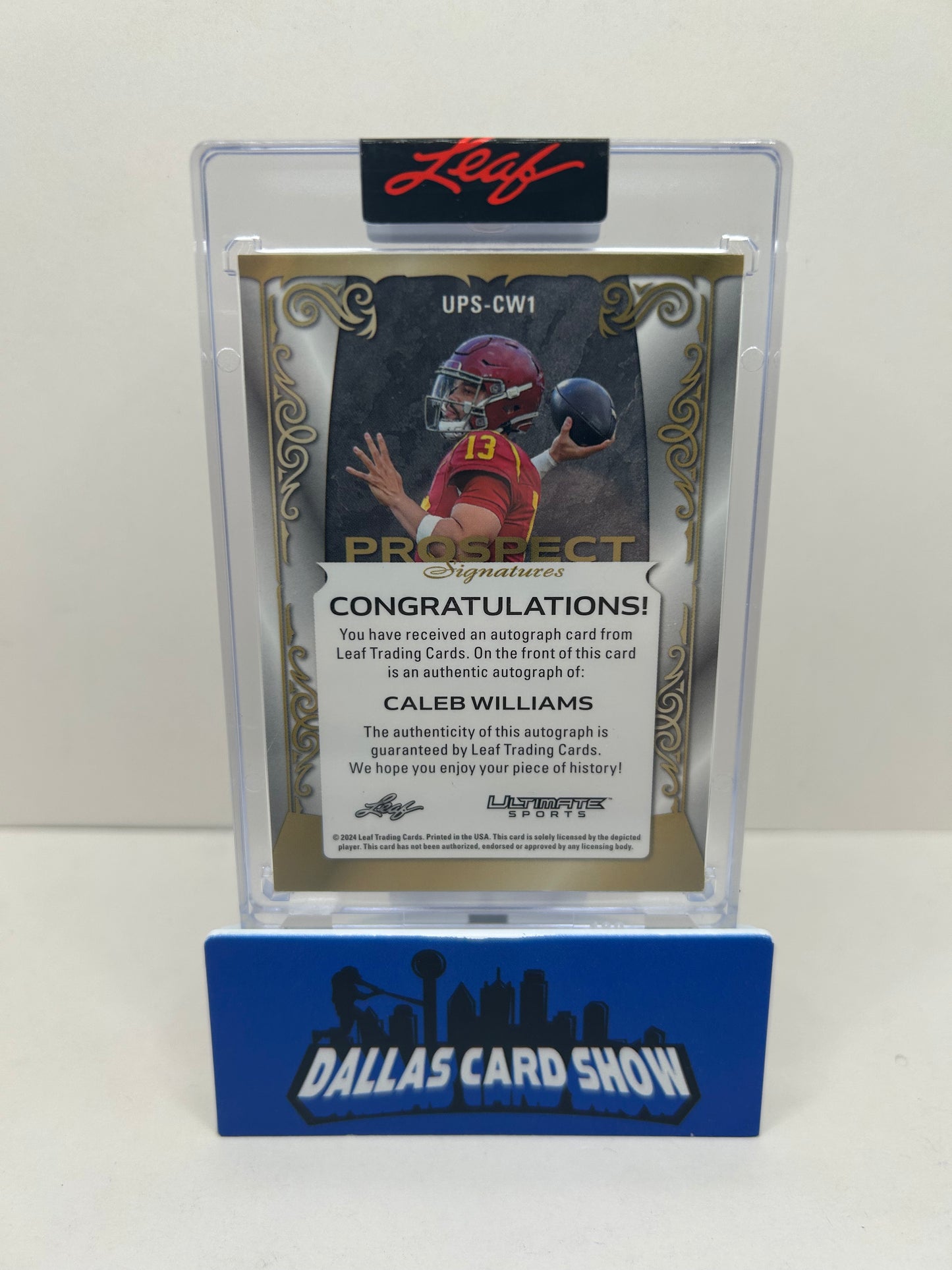 2024 Leaf Ultimate Sports CALEB WILLIAMS PROSPECT SIGNATURES UPS-CW1 Bronze /20