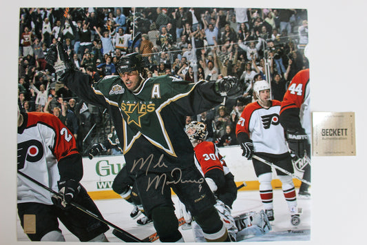 MIKE MODANO Dallas Stars SIGNED Goal 16x20 PHOTO BAS
