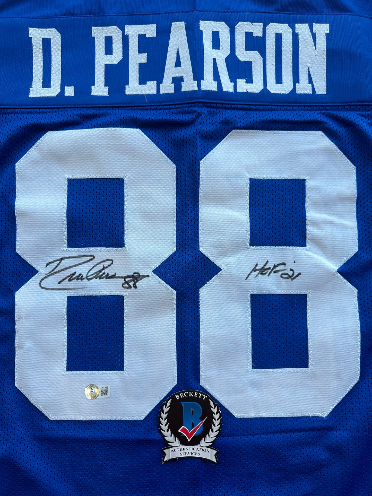 DREW PEARSON DALLAS COWBOYS SIGNED TB JERSEY w/HOF 21 INSCRIPTION 3XL BAS