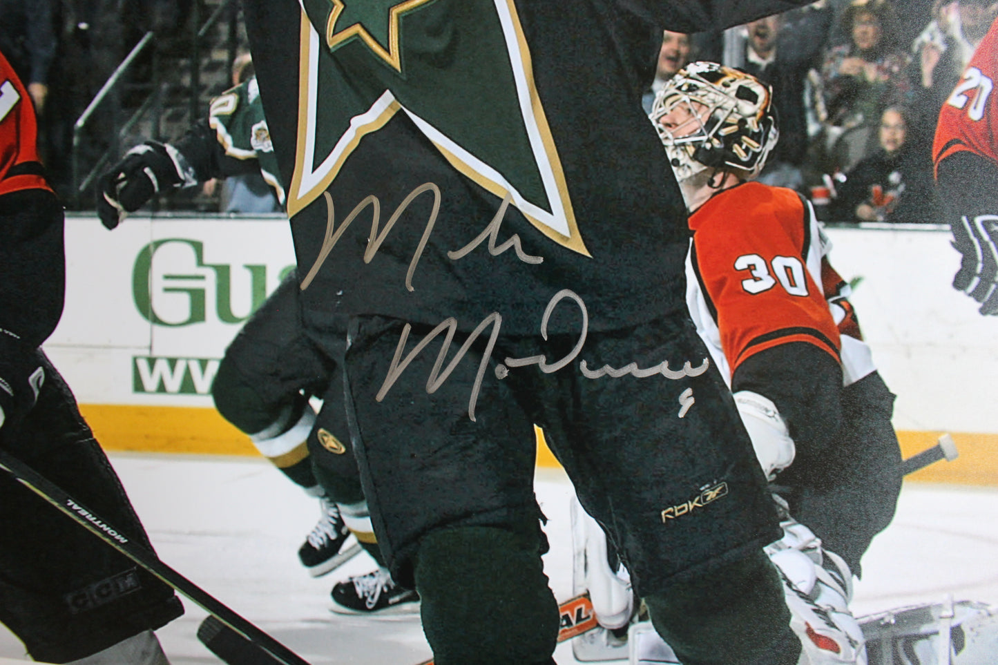 MIKE MODANO Dallas Stars SIGNED Goal 16x20 PHOTO BAS