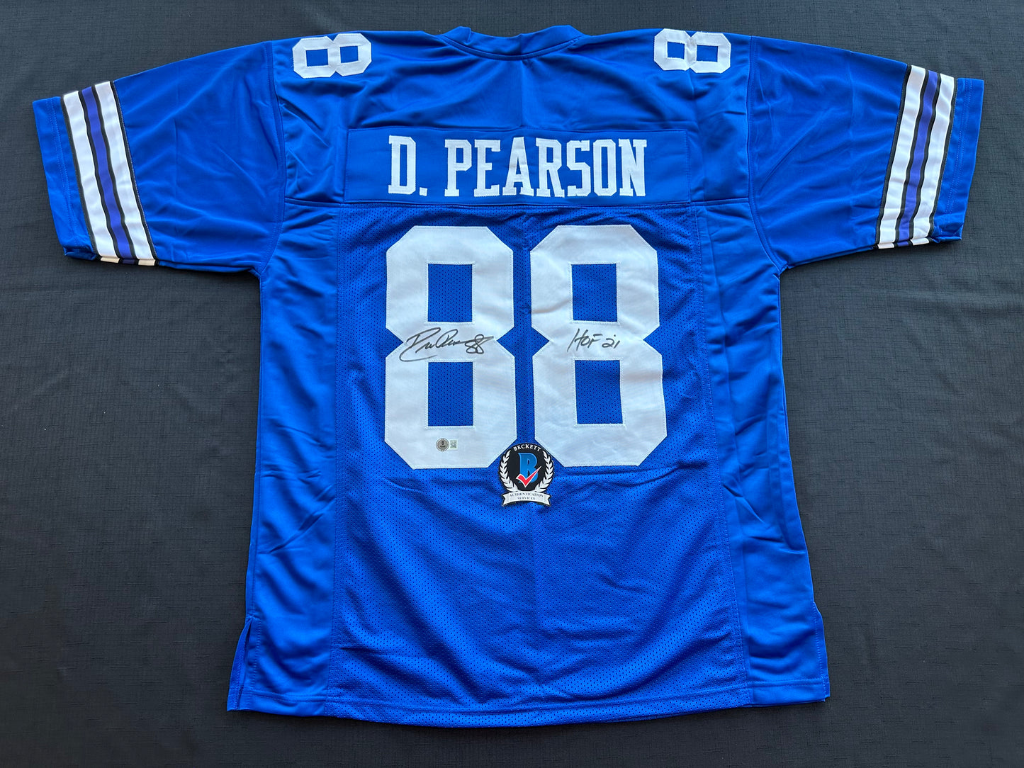 DREW PEARSON DALLAS COWBOYS SIGNED TB JERSEY w/HOF 21 INSCRIPTION 2XL BAS