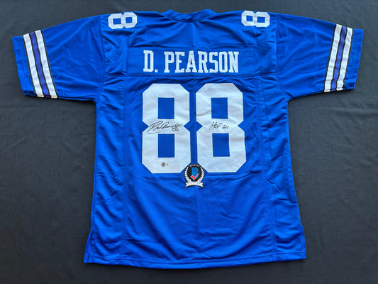 DREW PEARSON DALLAS COWBOYS SIGNED TB JERSEY w/HOF 21 INSCRIPTION 2XL BAS