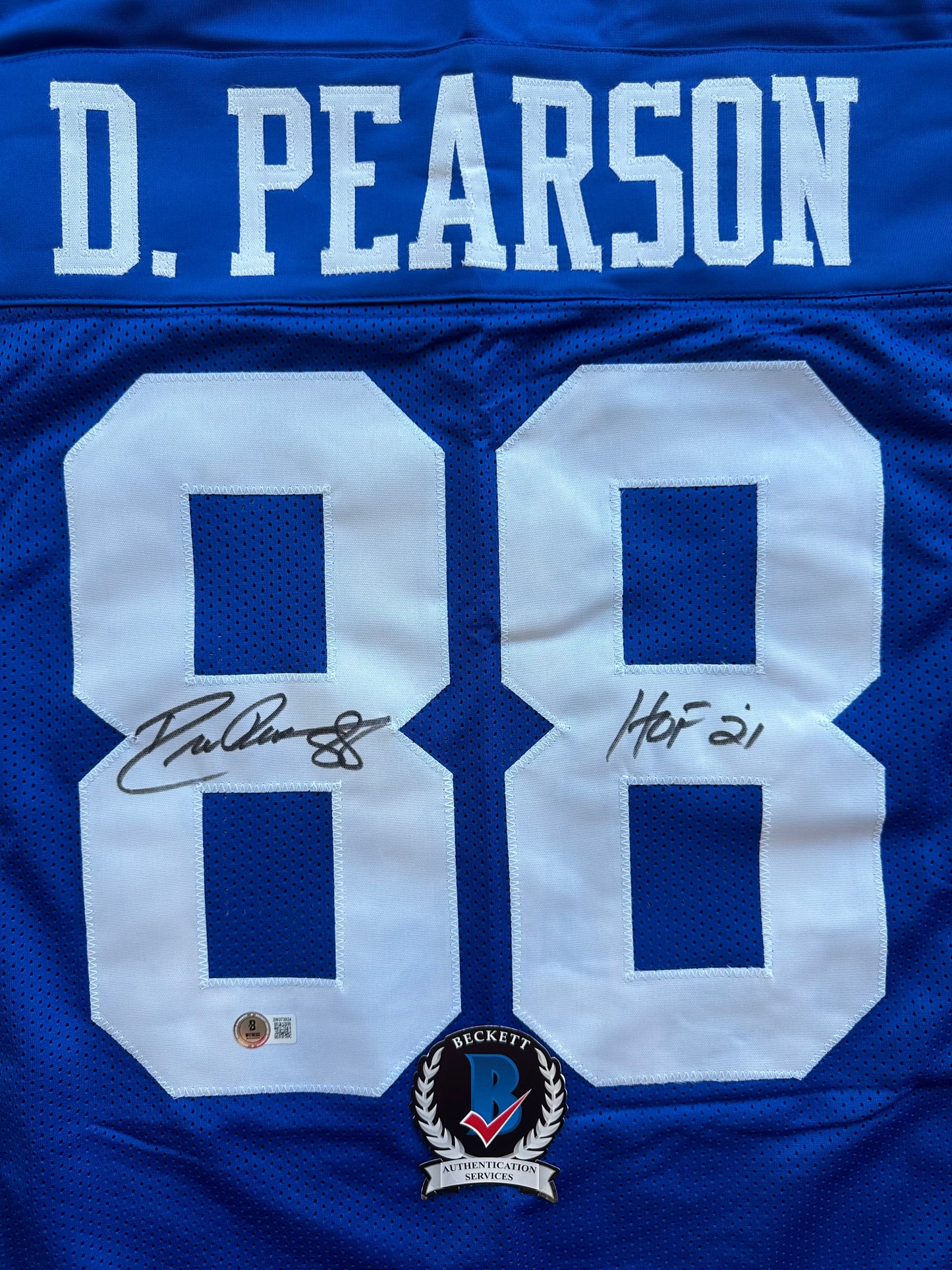 DREW PEARSON DALLAS COWBOYS SIGNED TB JERSEY w/HOF 21 INSCRIPTION 2XL BAS