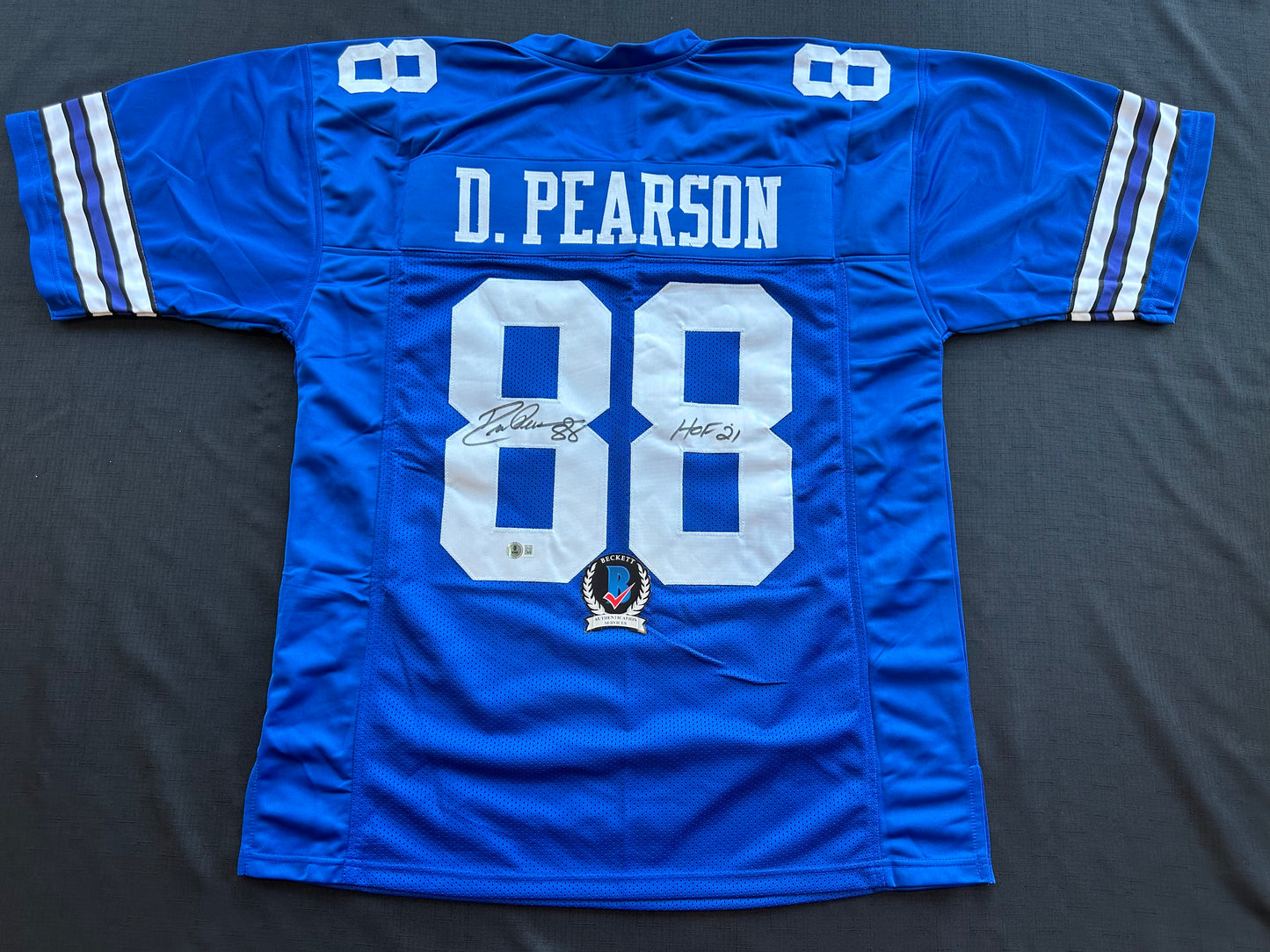 DREW PEARSON DALLAS COWBOYS SIGNED TB JERSEY w/HOF 21 INSCRIPTION 2XL BAS