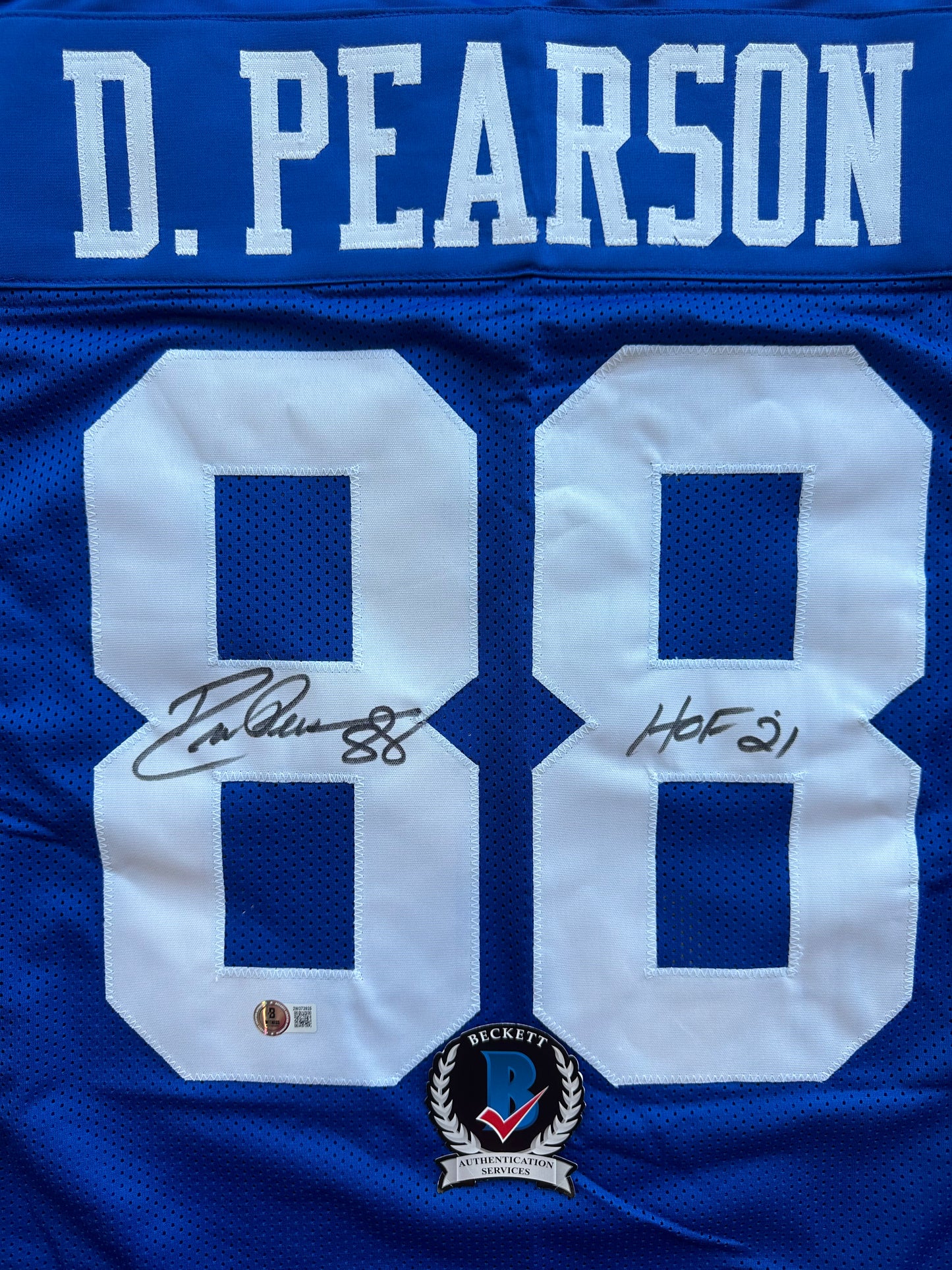 DREW PEARSON DALLAS COWBOYS SIGNED TB JERSEY w/HOF 21 INSCRIPTION 2XL BAS