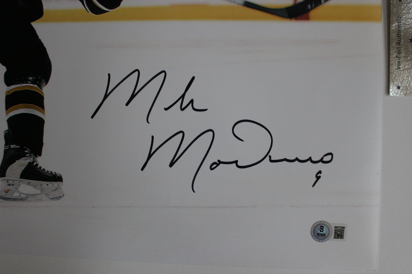 MIKE MODANO Dallas Stars SIGNED Slap Shot 16x20 PHOTO Minnesota North Stars BAS