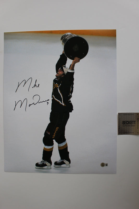 MIKE MODANO Dallas Stars SIGNED Stanley Cup 16x20 PHOTO Minnesota North Stars BAS