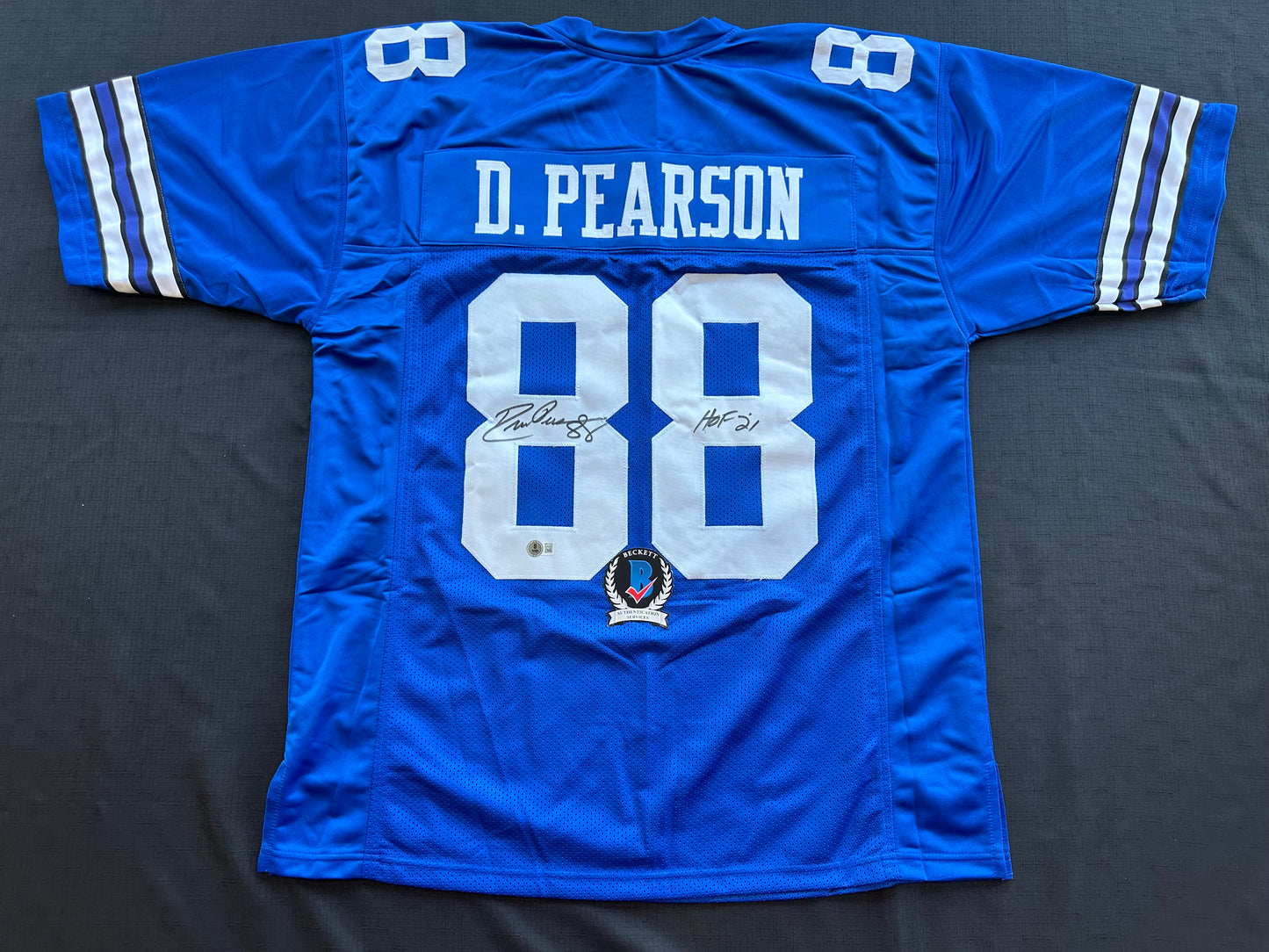 DREW PEARSON DALLAS COWBOYS SIGNED TB JERSEY w/HOF 21 INSCRIPTION 2XL BAS