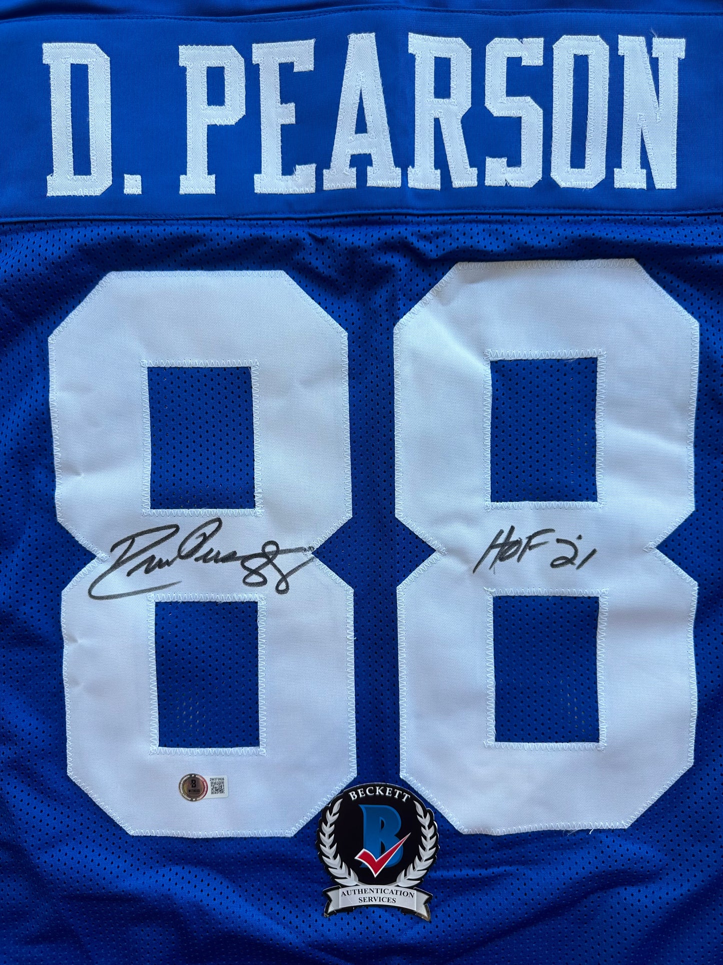 DREW PEARSON DALLAS COWBOYS SIGNED TB JERSEY w/HOF 21 INSCRIPTION 2XL BAS