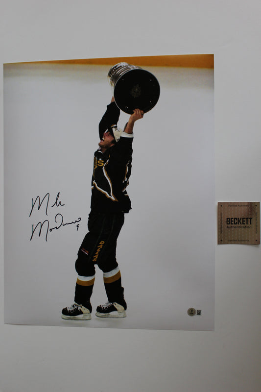 MIKE MODANO Dallas Stars SIGNED Stanley Cup 16x20 PHOTO Minnesota North Stars BAS