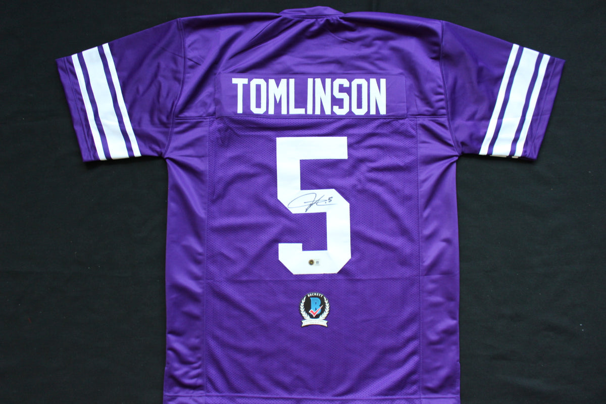 LaDAINIAN TOMLINSON TCU HORNED FROGS SIGNED JERSEY Chargers BAS