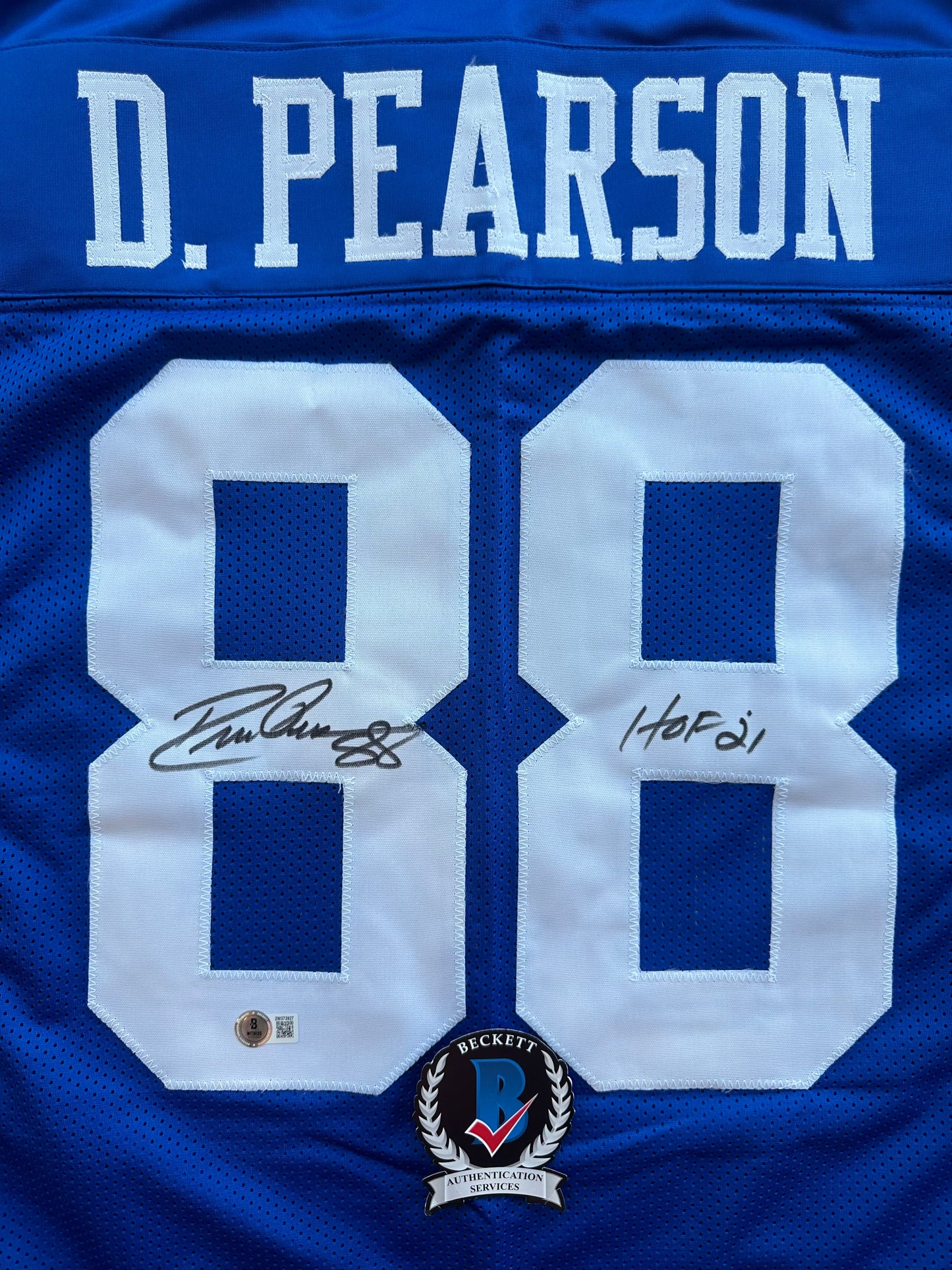 DREW PEARSON DALLAS COWBOYS SIGNED TB JERSEY w/HOF 21 INSCRIPTION 2XL BAS