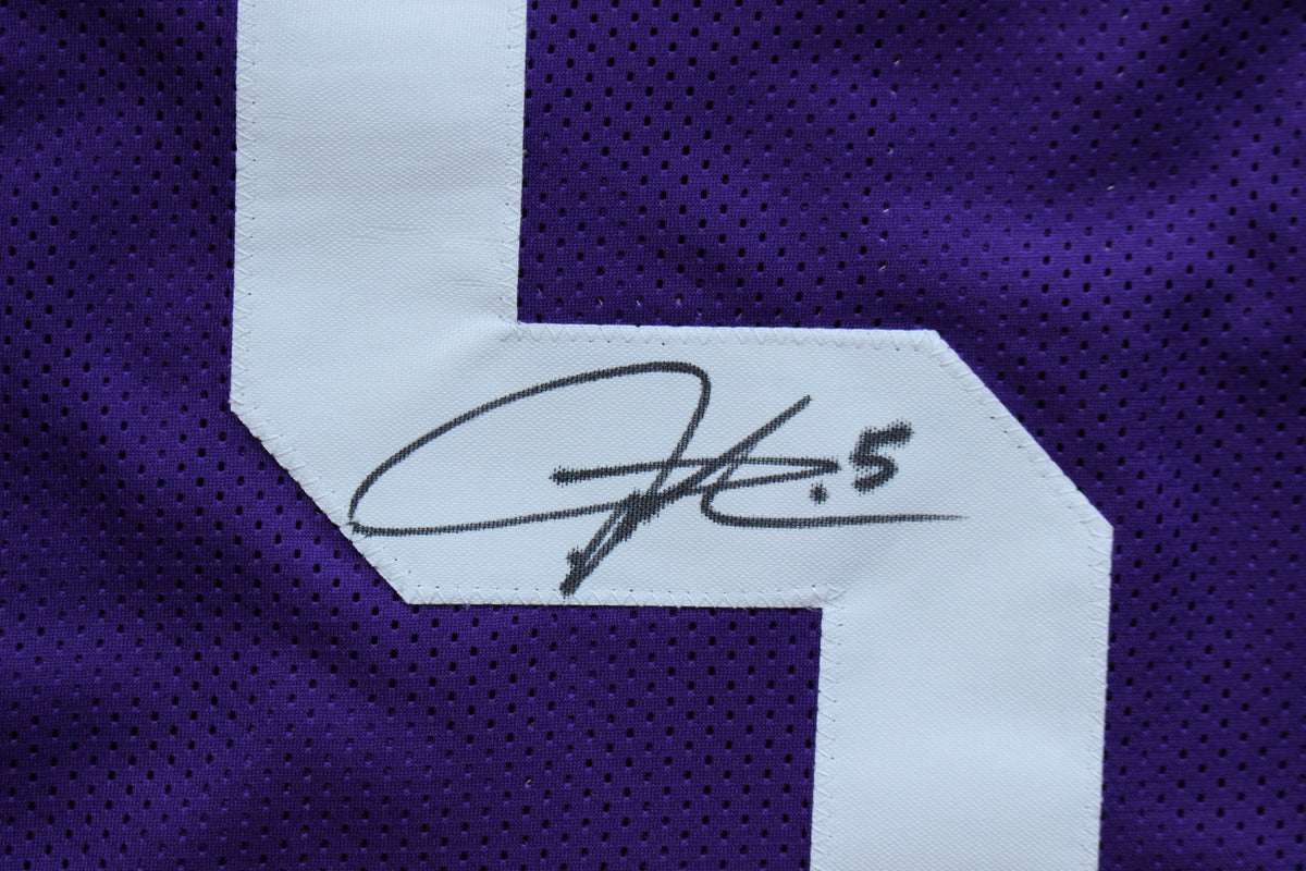 LaDAINIAN TOMLINSON TCU HORNED FROGS SIGNED JERSEY Chargers BAS