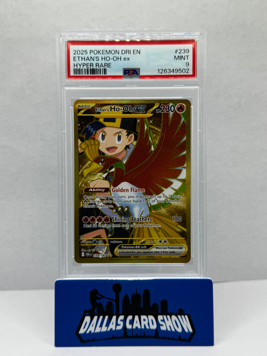 2025 Pokemon - Ethan's Ho-oh ex Hyper Rare - 239/182 PSA 9