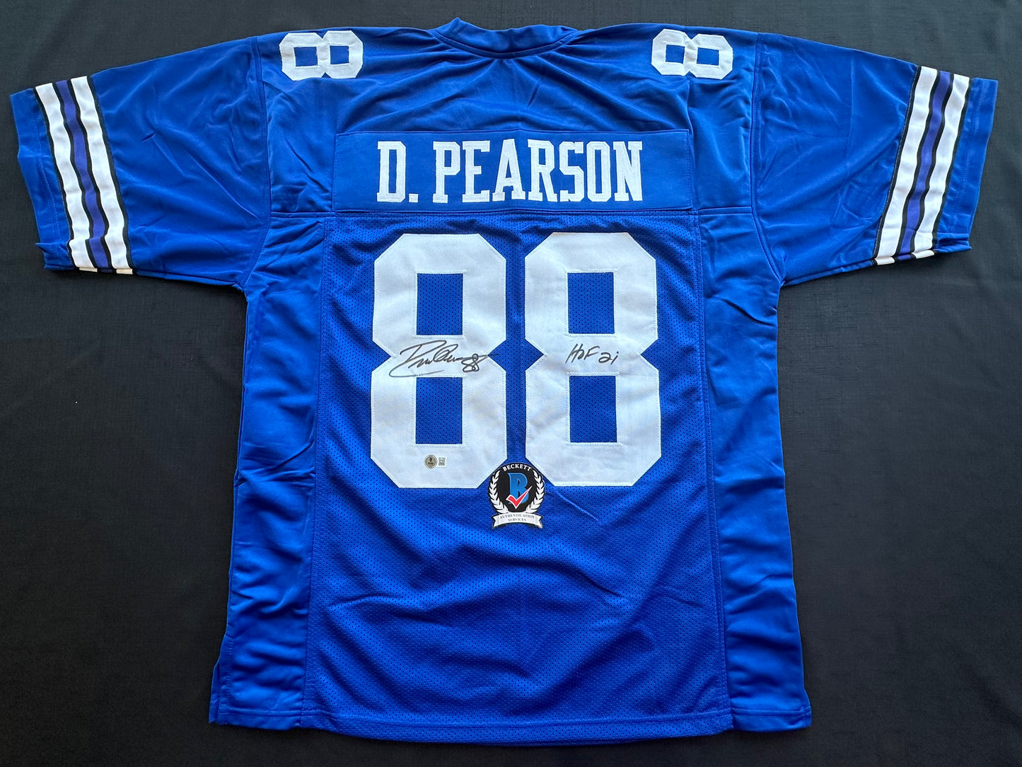 DREW PEARSON DALLAS COWBOYS SIGNED TB JERSEY w/HOF 21 INSCRIPTION 2XL BAS