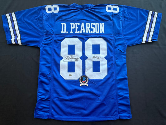 DREW PEARSON DALLAS COWBOYS SIGNED TB JERSEY w/HOF 21 INSCRIPTION 2XL BAS