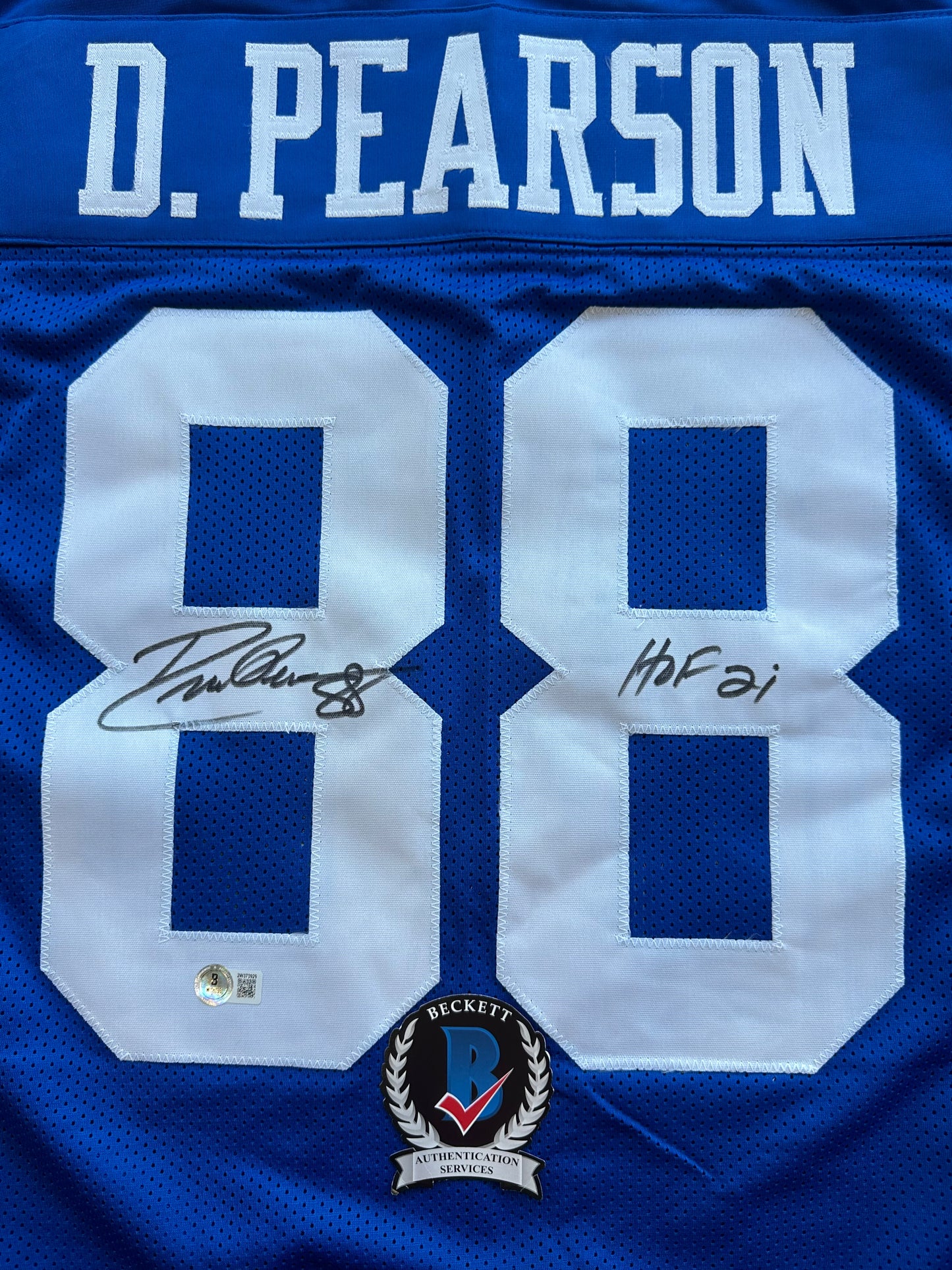 DREW PEARSON DALLAS COWBOYS SIGNED TB JERSEY w/HOF 21 INSCRIPTION 2XL BAS