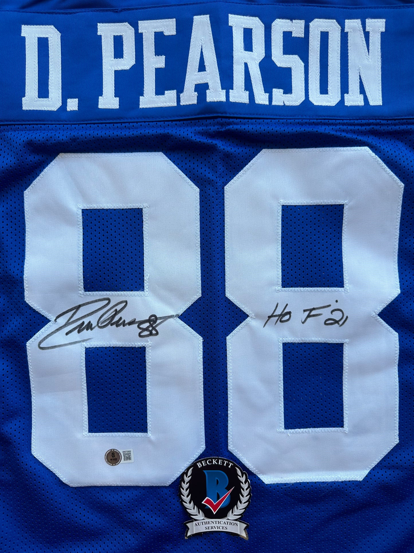 DREW PEARSON DALLAS COWBOYS SIGNED TB JERSEY w/HOF 21 INSCRIPTION 2XL BAS