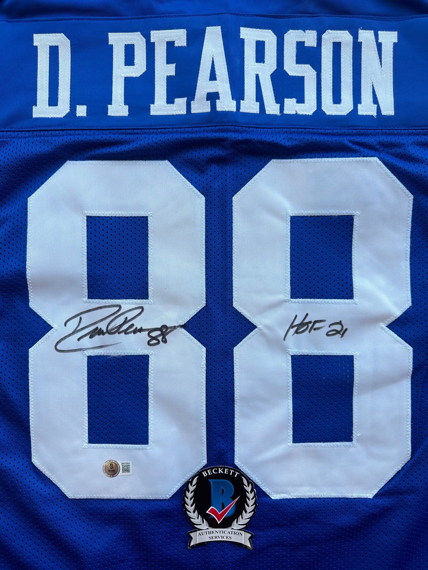 DREW PEARSON DALLAS COWBOYS SIGNED TB JERSEY w/HOF 21 INSCRIPTION 2XL BAS