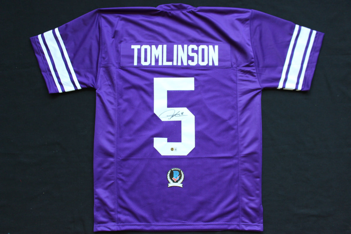 LaDAINIAN TOMLINSON TCU HORNED FROGS SIGNED JERSEY Chargers BAS
