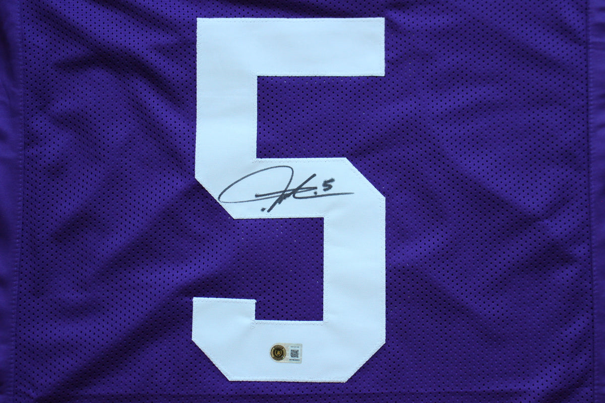 LaDAINIAN TOMLINSON TCU HORNED FROGS SIGNED JERSEY Chargers BAS