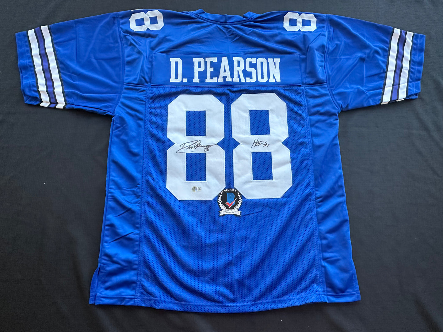 DREW PEARSON DALLAS COWBOYS SIGNED TB JERSEY w/HOF 21 INSCRIPTION 2XL BAS