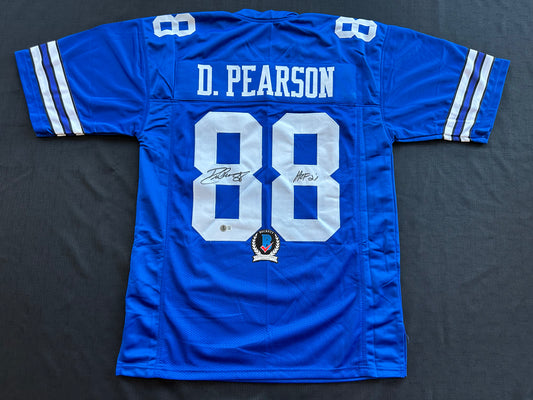 DREW PEARSON DALLAS COWBOYS SIGNED TB JERSEY w/HOF 21 INSCRIPTION XL BAS
