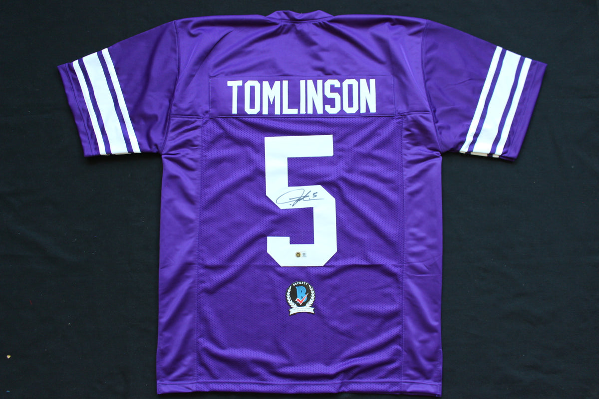 LaDAINIAN TOMLINSON TCU HORNED FROGS SIGNED JERSEY Chargers BAS