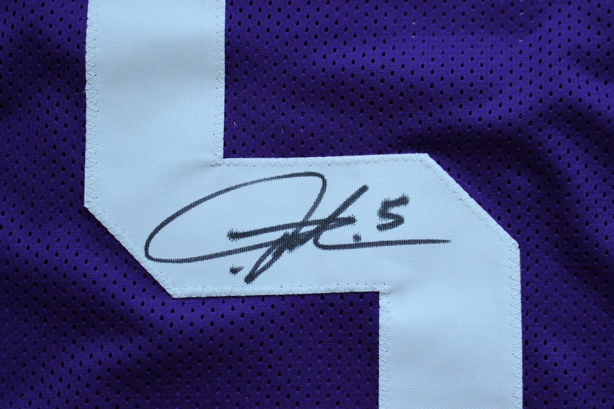 LaDAINIAN TOMLINSON TCU HORNED FROGS SIGNED JERSEY Chargers BAS
