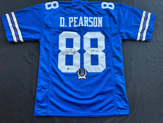 DREW PEARSON DALLAS COWBOYS SIGNED TB JERSEY w/HOF 21 INSCRIPTION XL BAS