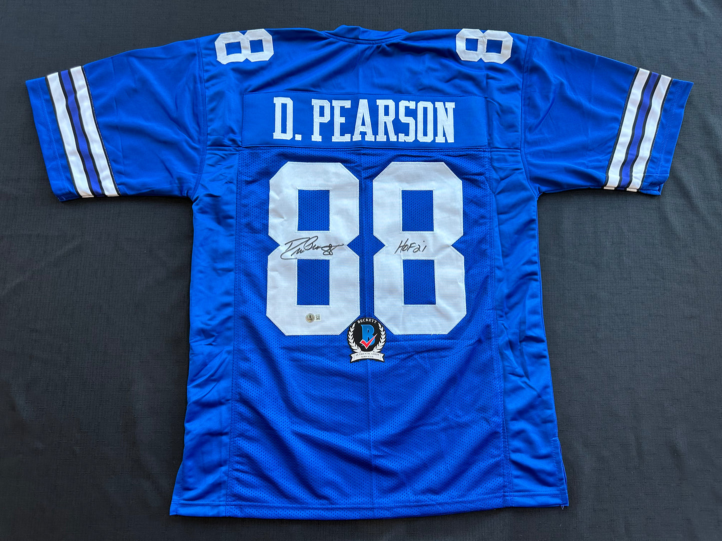 DREW PEARSON DALLAS COWBOYS SIGNED TB JERSEY w/HOF 21 INSCRIPTION XL BAS