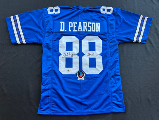 DREW PEARSON DALLAS COWBOYS SIGNED TB JERSEY w/HOF 21 INSCRIPTION XL BAS