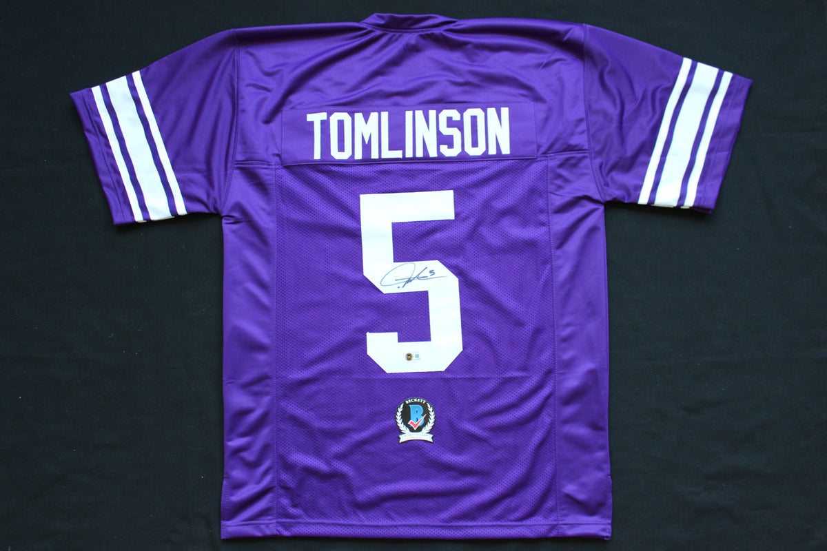 LaDAINIAN TOMLINSON TCU HORNED FROGS SIGNED JERSEY Chargers BAS