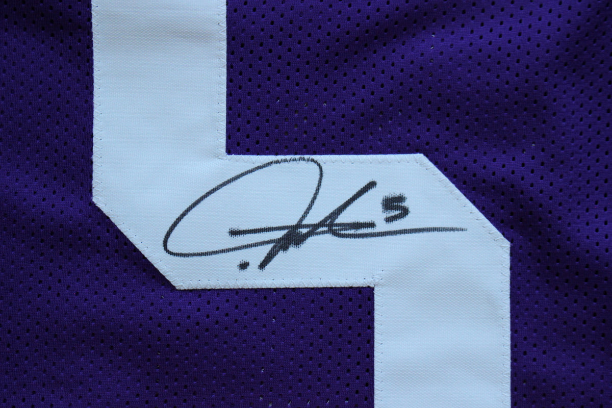 LaDAINIAN TOMLINSON TCU HORNED FROGS SIGNED JERSEY Chargers BAS