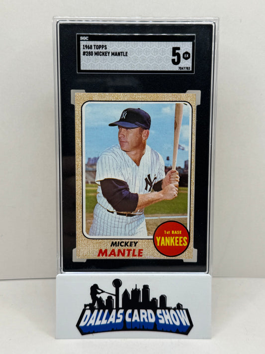 1968 Topps #280 Mickey Mantle SGC 5